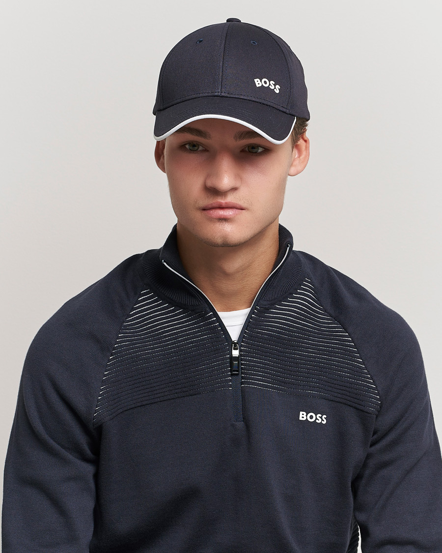 Herren | BOSS Athleisure Curved Logo Cap Dark Blue | BOSS GREEN | BOSS Athleisure Curved Logo Cap Dark Blue