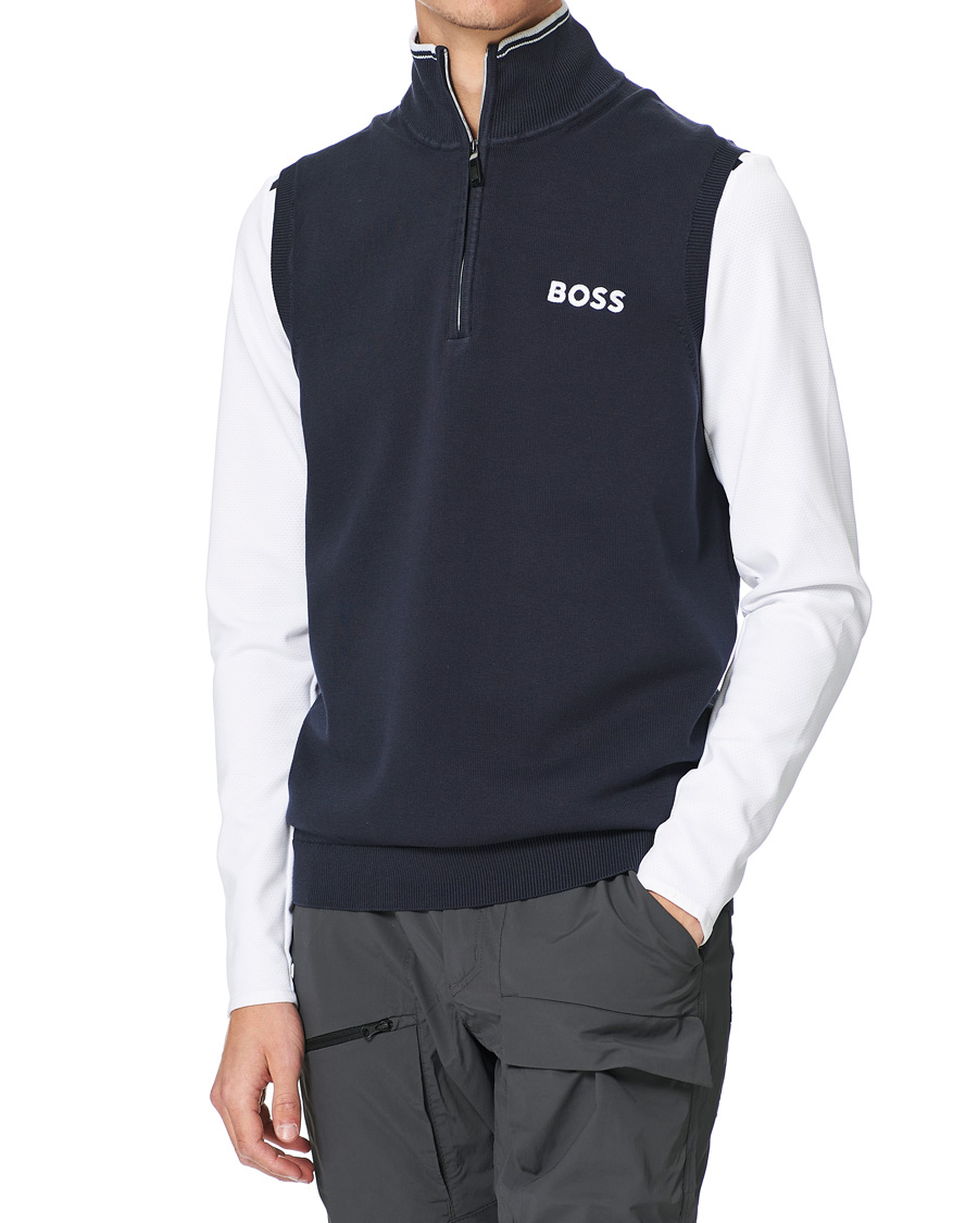 Herren | Pullover | BOSS GREEN | Zolf Half Zip Vest Dark Blue