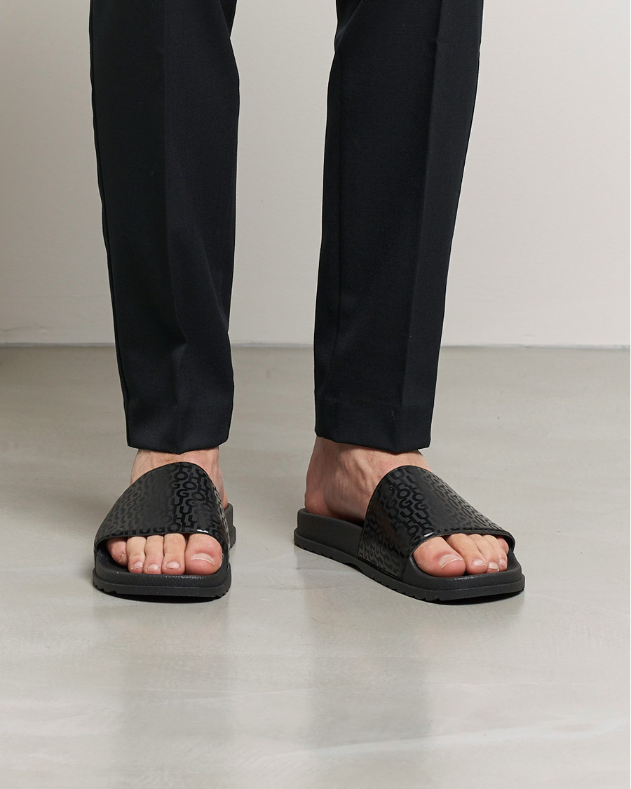 Herren | HUGO Match Logo Slides Black | HUGO | Match Logo Slides Black