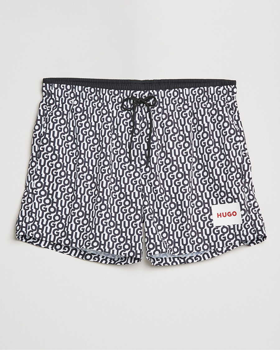 Herren | Badehosen | HUGO | Jago Monogram Logo Swimshorts White