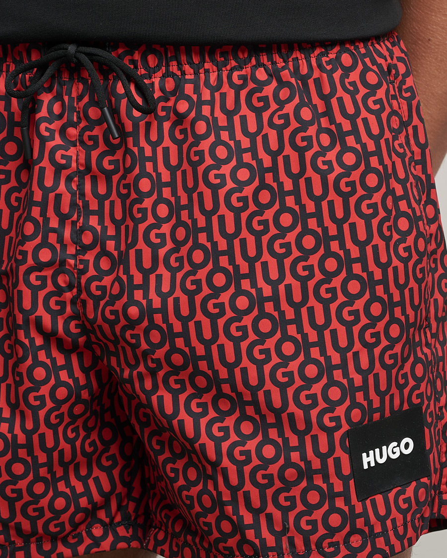 Herren | Badehosen | HUGO | Jago Monogram Logo Swimshorts Red