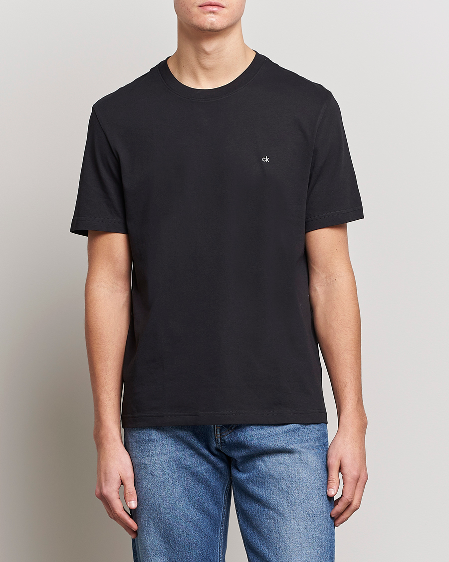 Herren |  | Calvin Klein | Cotton Embroidery Logo Crew Neck T-Shirt Black