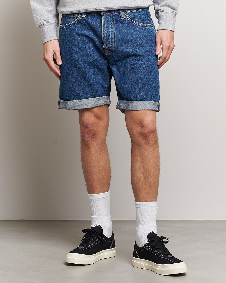 Herren | Nudie Jeans | Nudie Jeans | Josh Stretch Denim Shorts 90s Stone Denim