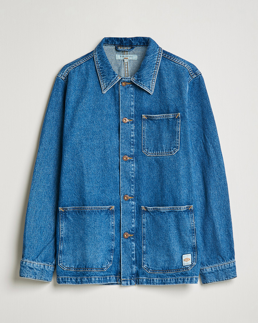 Herren | Hemden | Nudie Jeans | Barney Worker Denim Overshirt 90s Blue Denim