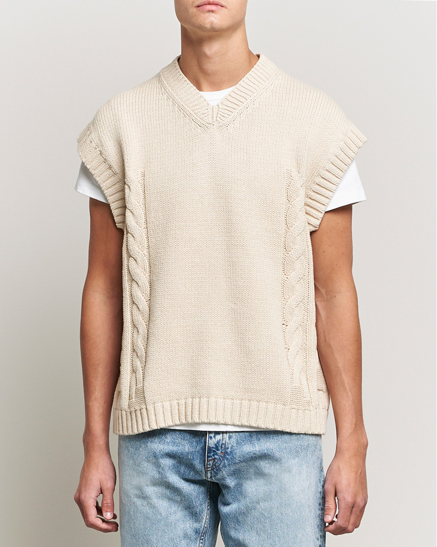 Herren | Pullover | Tiger of Sweden | Bazyly Knitted Vest Cream Snow