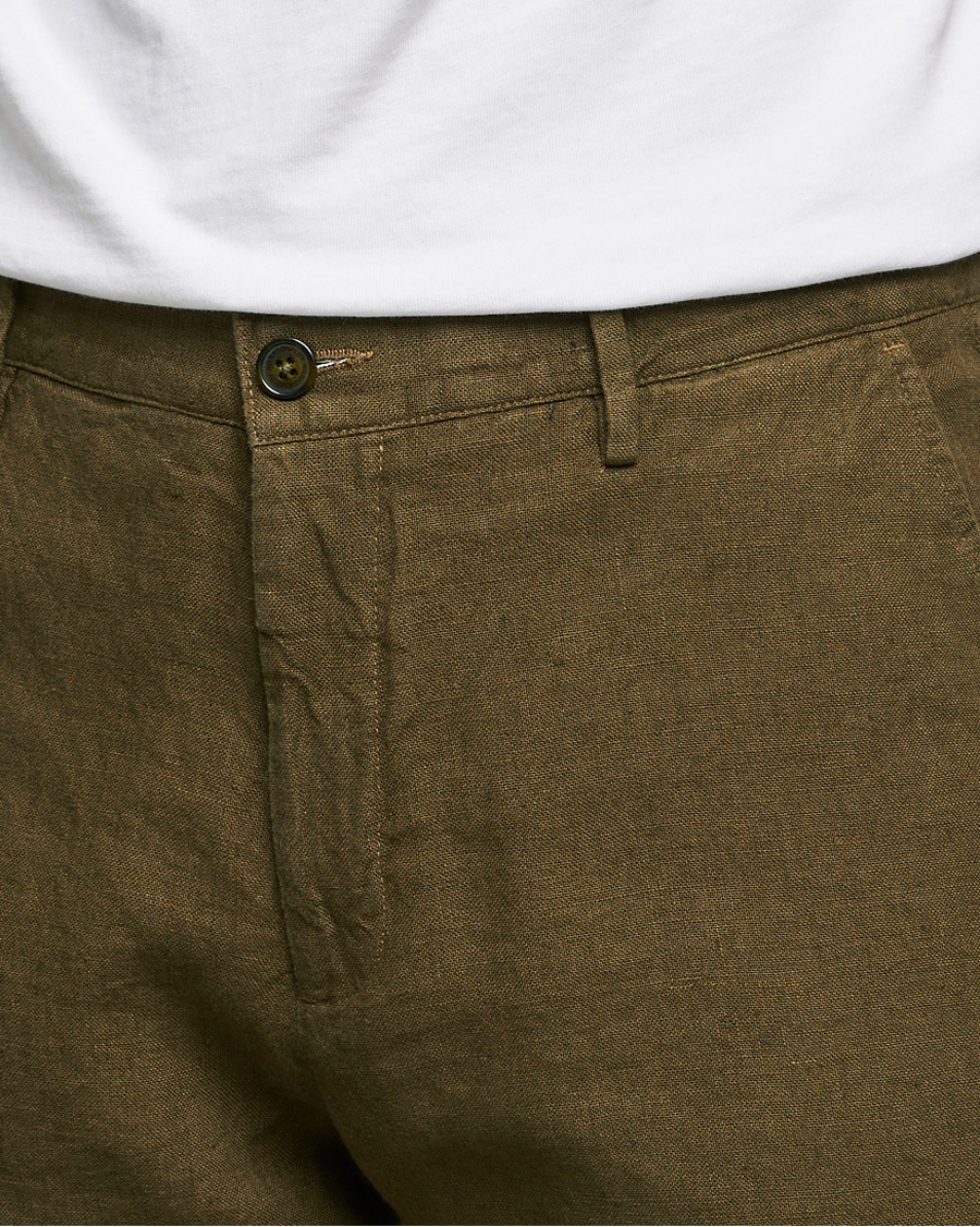 Herren | Hosen | NN07 | Karl Linen Trousers Dark Olive