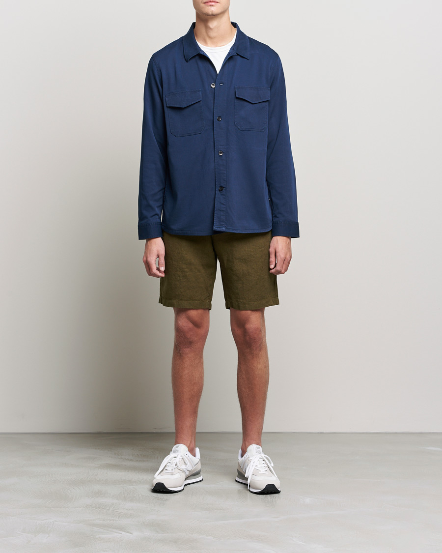 Herren | Shorts | NN07 | Crown Linen Shorts Dark Olive