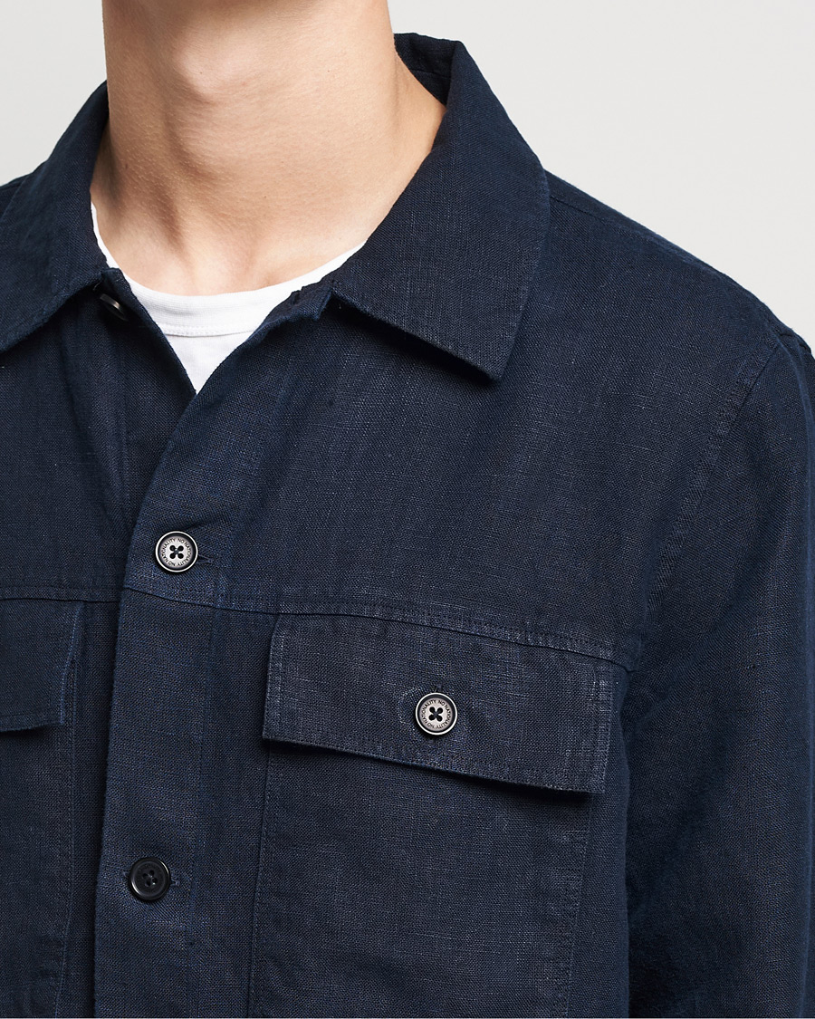 Herren | Hemden | NN07 | Wilas Linen Overshirt Navy