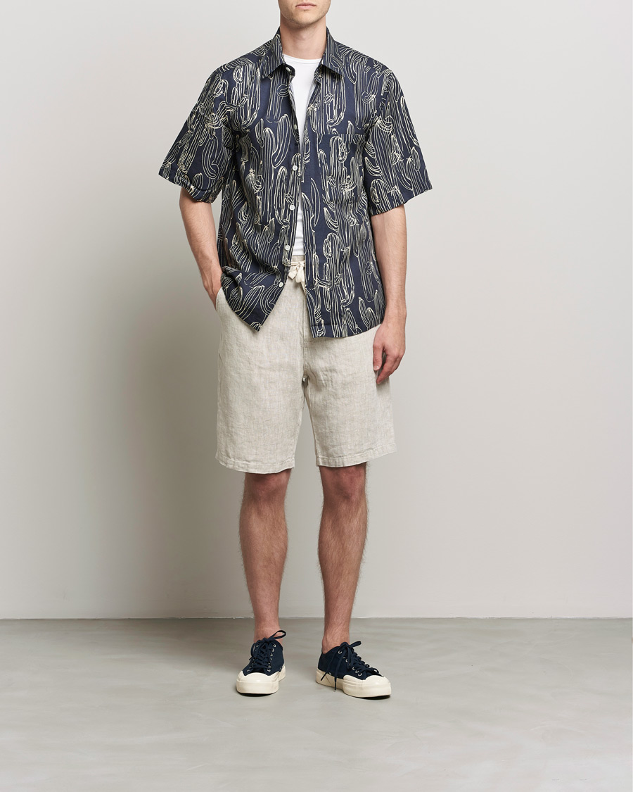 Herren | Shorts | NN07 | Keith Drawstring Linen Shorts Oat