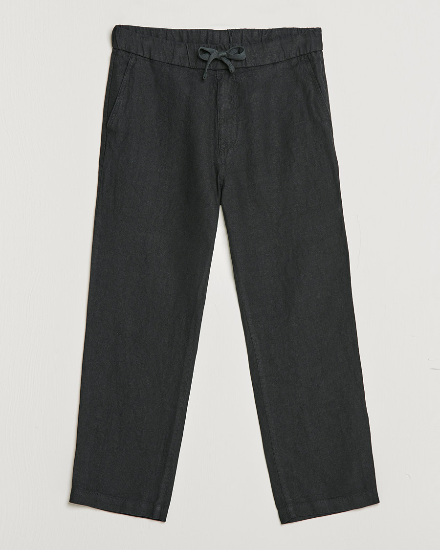 Herren | Hosen | NN07 | Keith Drawstring Linen Trousers Black