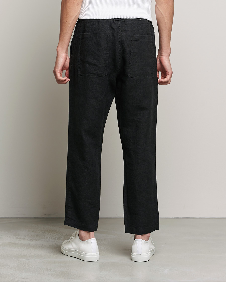 Herren | Hosen | NN07 | Keith Drawstring Linen Trousers Black