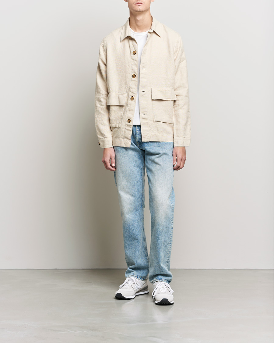 Herren | Hemden | NN07 | Cedric Heavy Linen Shirt Jacket Ecru