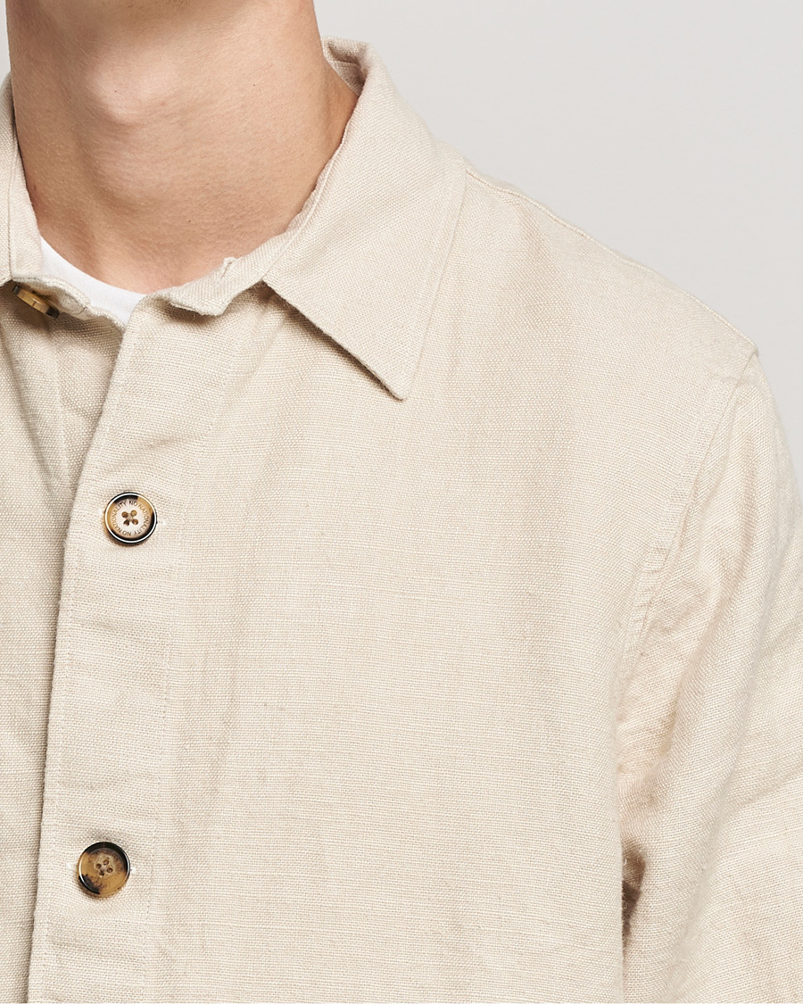 Herren | Hemden | NN07 | Cedric Heavy Linen Shirt Jacket Ecru