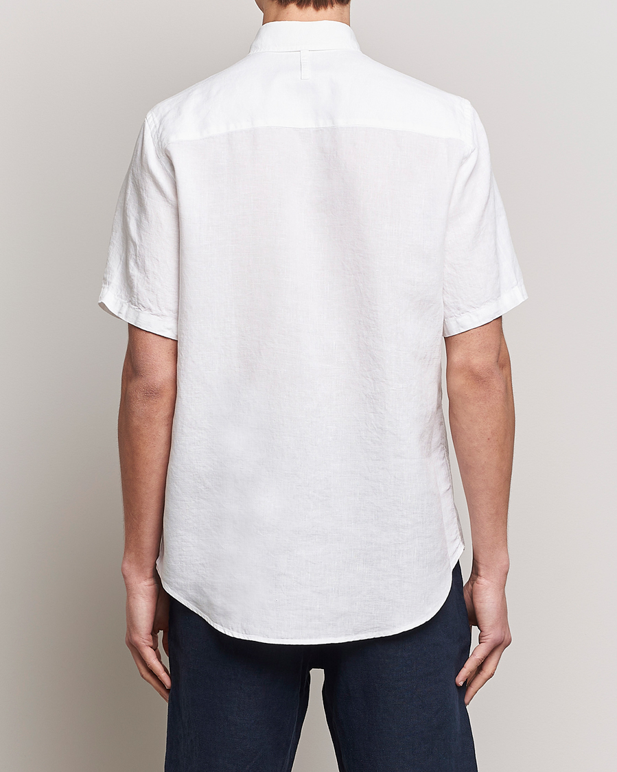 Herren | Hemden | NN07 | Arne Linen Short Sleeve Shirt White