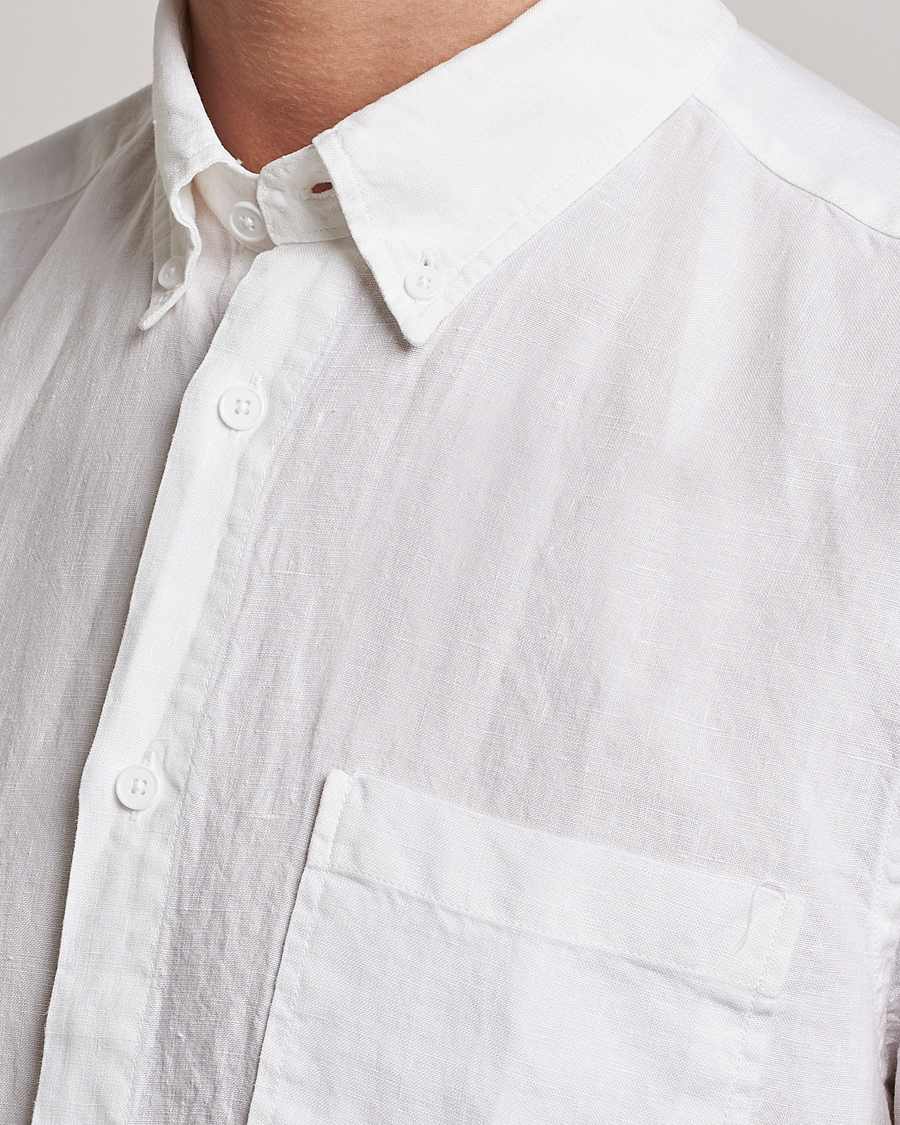 Herren | Hemden | NN07 | Arne Linen Short Sleeve Shirt White