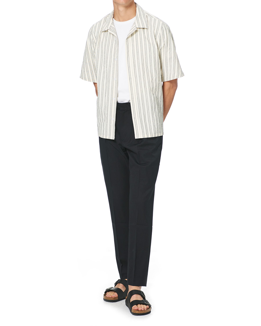 Herren | Hemden | NN07 | Ole Short Sleeve Striped Shirt White/Black