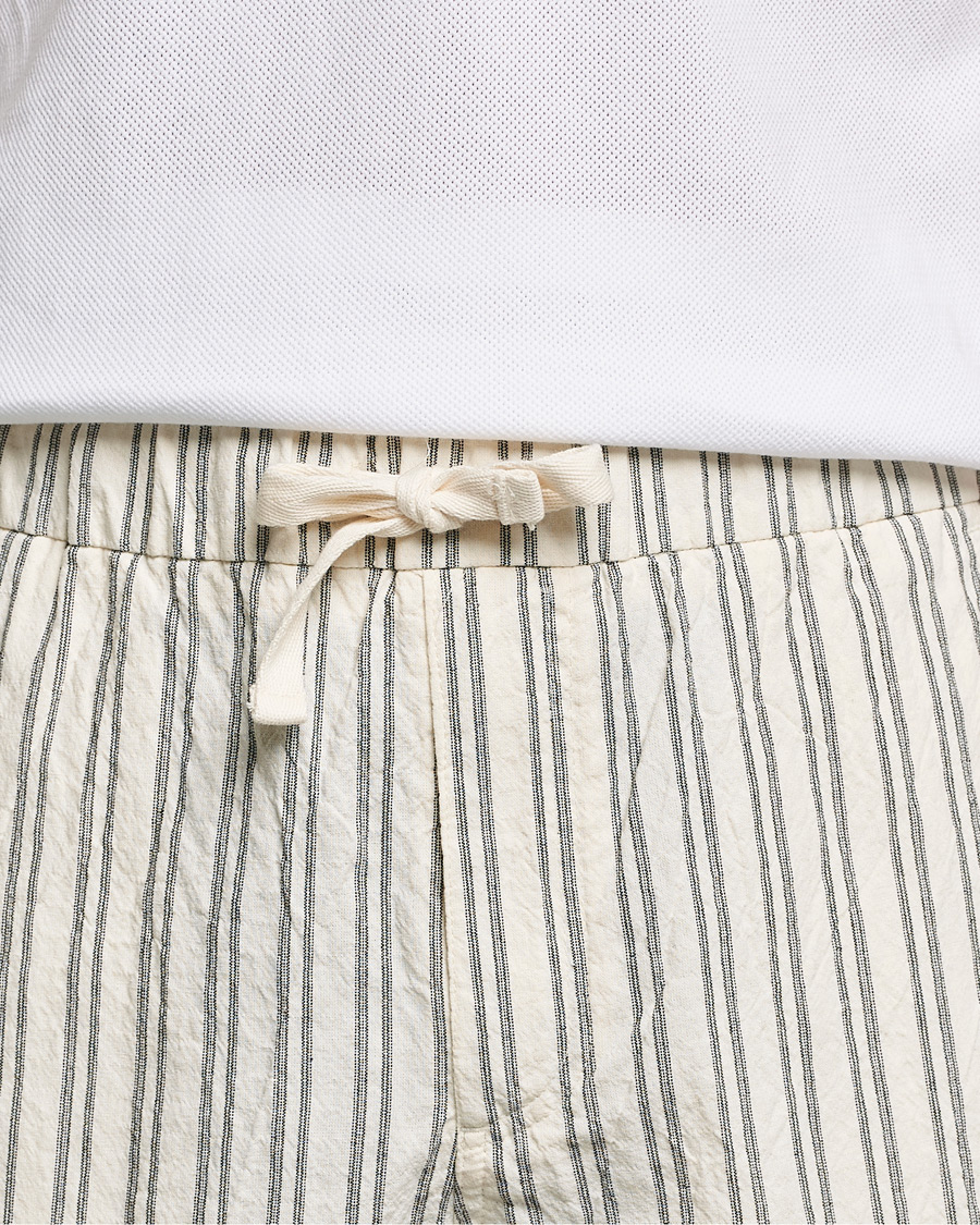 Herren | Shorts | NN07 | Keith Striped Drawstring Shorts White/Black