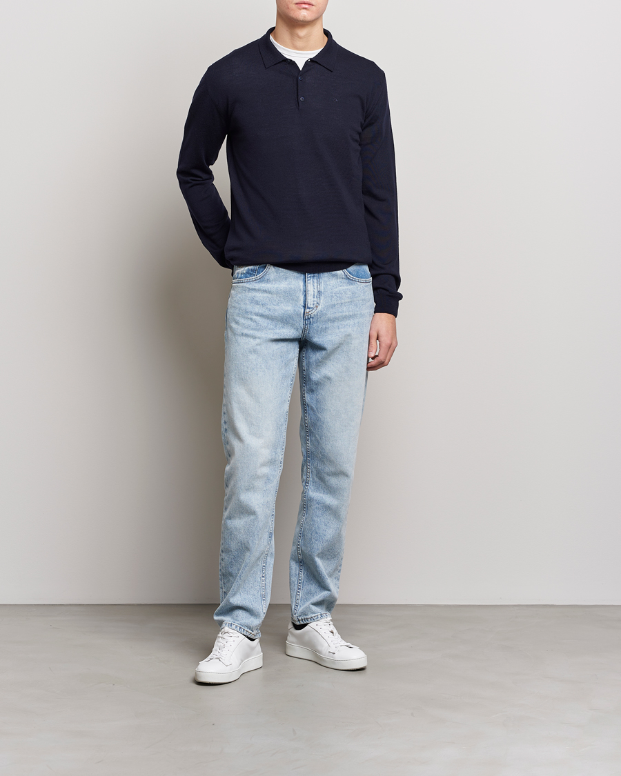 Herren | Pullover | J.Lindeberg | Noel Light Merino Polo Shirt Navy