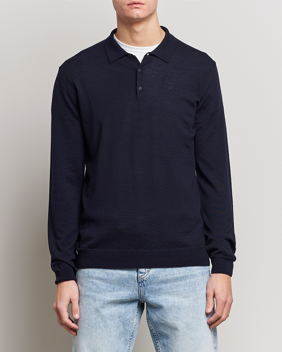 Herren | Pullover | J.Lindeberg | Noel Light Merino Polo Shirt Navy