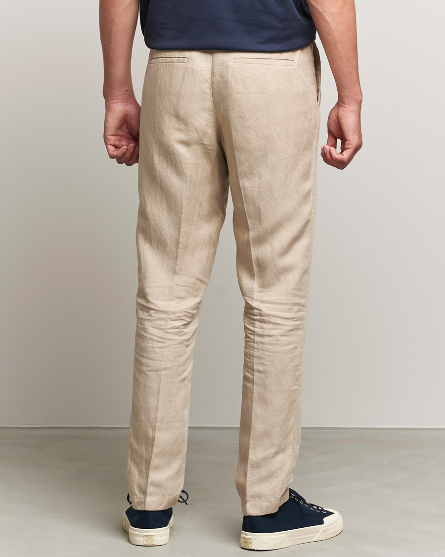 Herren | Hosen | J.Lindeberg | Sasha Drape Linen Drawstring Trousers Safari Beige
