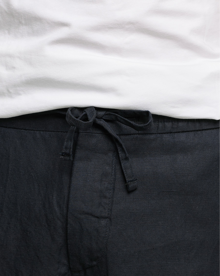 Herren | Hosen | J.Lindeberg | Sasha Drape Linen Drawstring Trousers Black