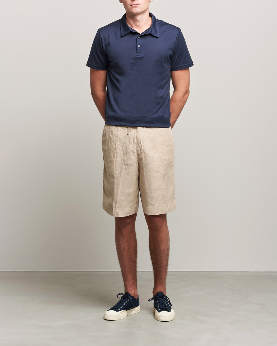 Herren | Shorts | J.Lindeberg | Sasha Drape Linen Drawstring Shorts Safari Beige