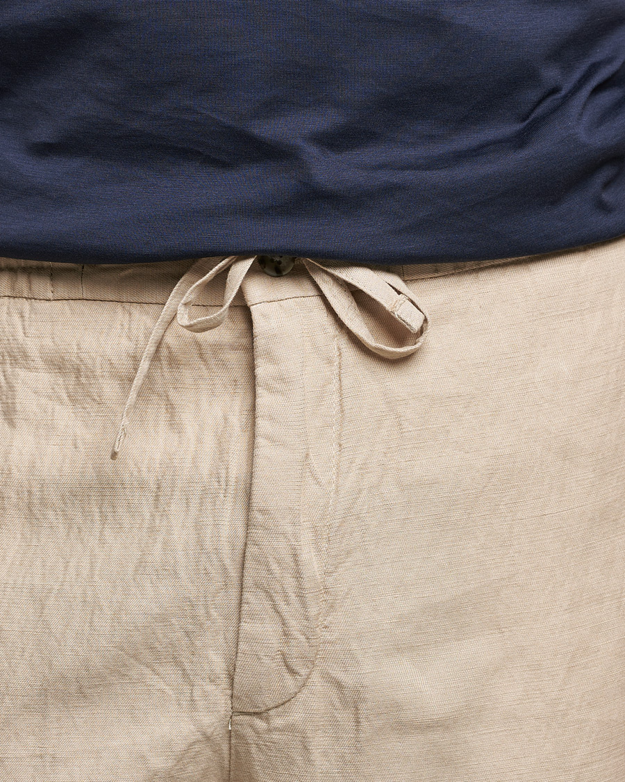 Herren | Shorts | J.Lindeberg | Sasha Drape Linen Drawstring Shorts Safari Beige