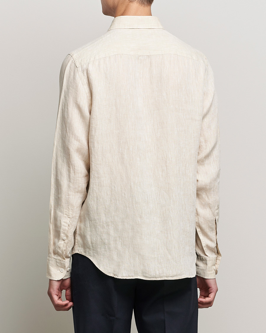 Herren | Hemden | J.Lindeberg | Linen Melange Slim Shirt Safari Beige