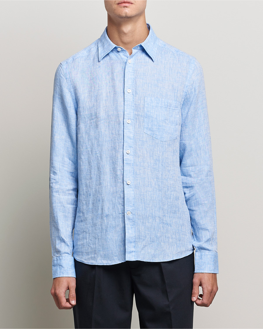 Herren | Hemden | J.Lindeberg | Linen Melange Slim Shirt Ultramarine