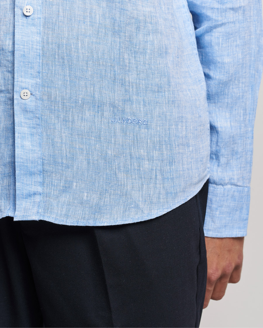 Herren | Hemden | J.Lindeberg | Linen Melange Slim Shirt Ultramarine