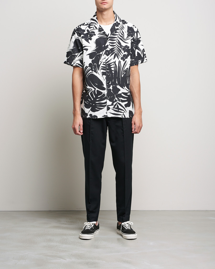 Herren | Hemden | J.Lindeberg | Elio Hibiscus Print Short Sleeve Shirt White/Black