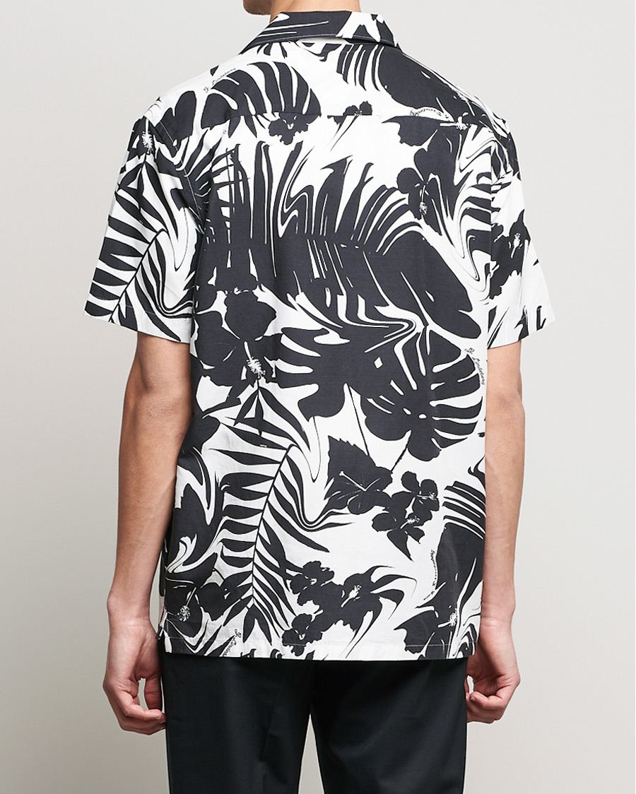Herren | Hemden | J.Lindeberg | Elio Hibiscus Print Short Sleeve Shirt White/Black