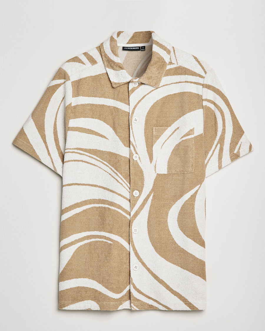 Herren | Hemden | J.Lindeberg | BillyToweling Jacquard Shirt Safari Beige