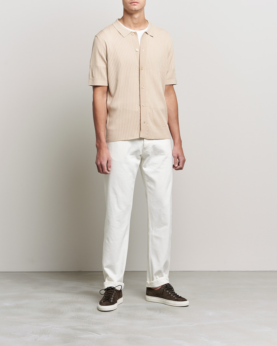 Herren | Hemden | J.Lindeberg | Skyler Rayon Silk Knit Shirt Safari Beige