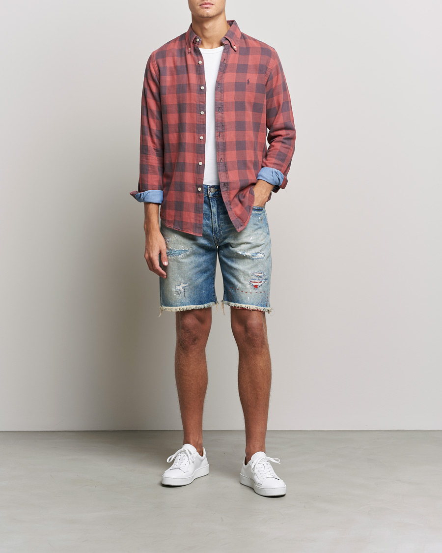 Herren | Jeansshorts | Polo Ralph Lauren | Shredded Denim Shorts Blue