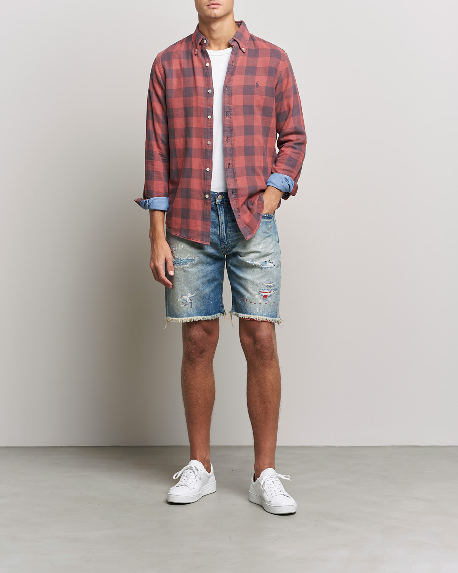 Herren | Shorts | Polo Ralph Lauren | Shredded Denim Shorts Blue