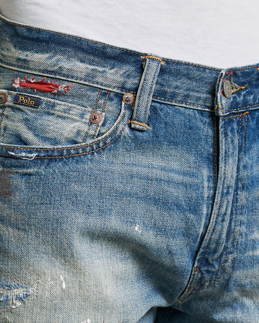 Herren | Shorts | Polo Ralph Lauren | Shredded Denim Shorts Blue