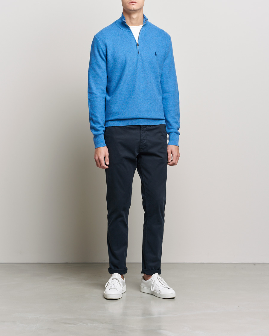 Herren | Pullover | Polo Ralph Lauren | Textured Half-Zip Blue Heather