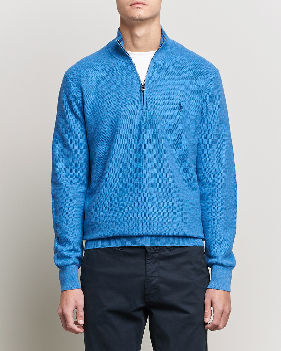 Herren | Pullover | Polo Ralph Lauren | Textured Half-Zip Blue Heather