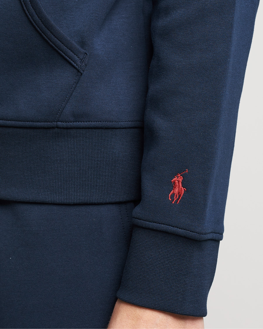 Herren | Pullover | Polo Ralph Lauren | Double Knit Paisley Retro Logo Hoodie Aviator Navy