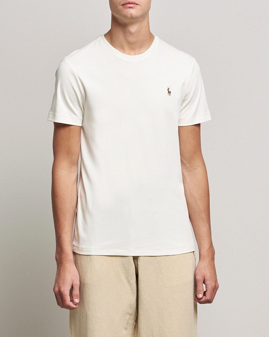 Herren | Weiße T-Shirts | Polo Ralph Lauren | Luxury Pima Cotton Crew Neck T-Shirt Clubhouse Cream