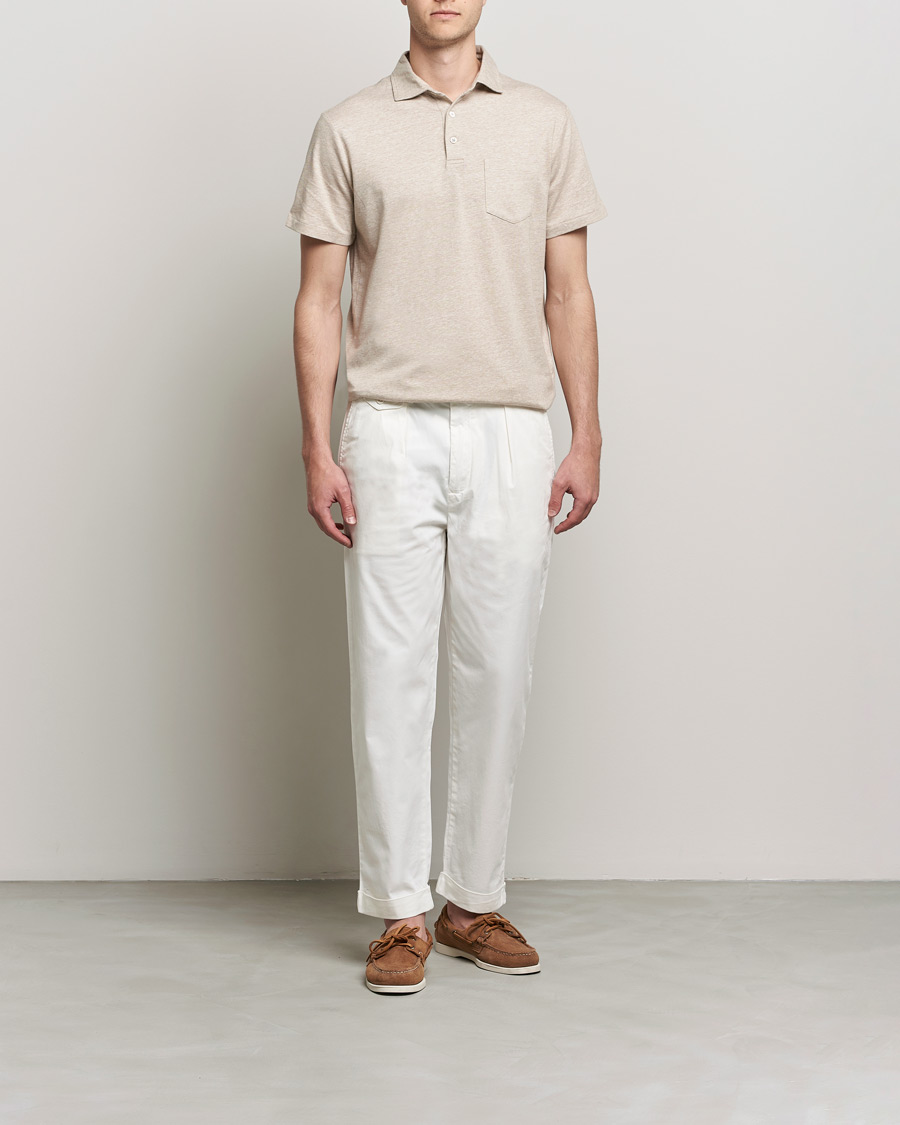 Herren | Poloshirts | Polo Ralph Lauren | Custom Slim Fit Cotton/Linen Polo Tan Heather