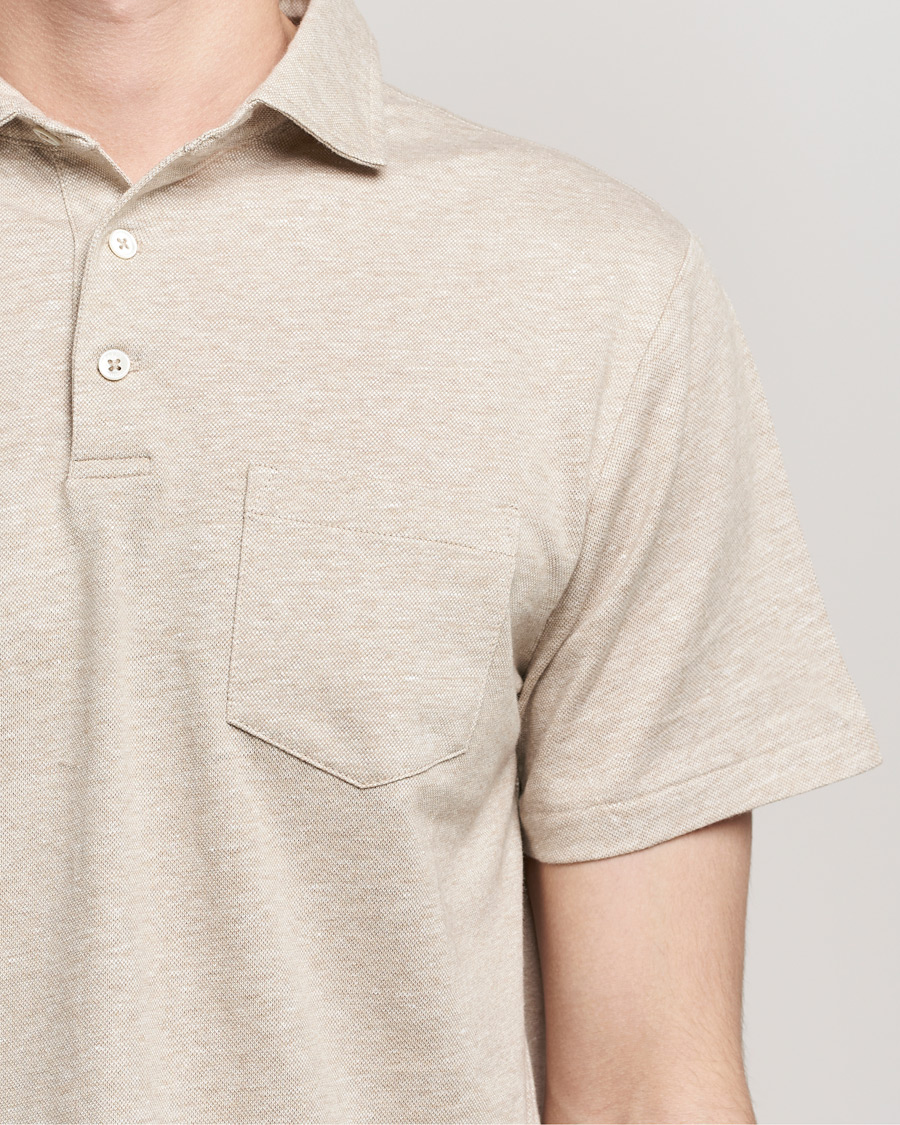 Herren | Poloshirts | Polo Ralph Lauren | Custom Slim Fit Cotton/Linen Polo Tan Heather
