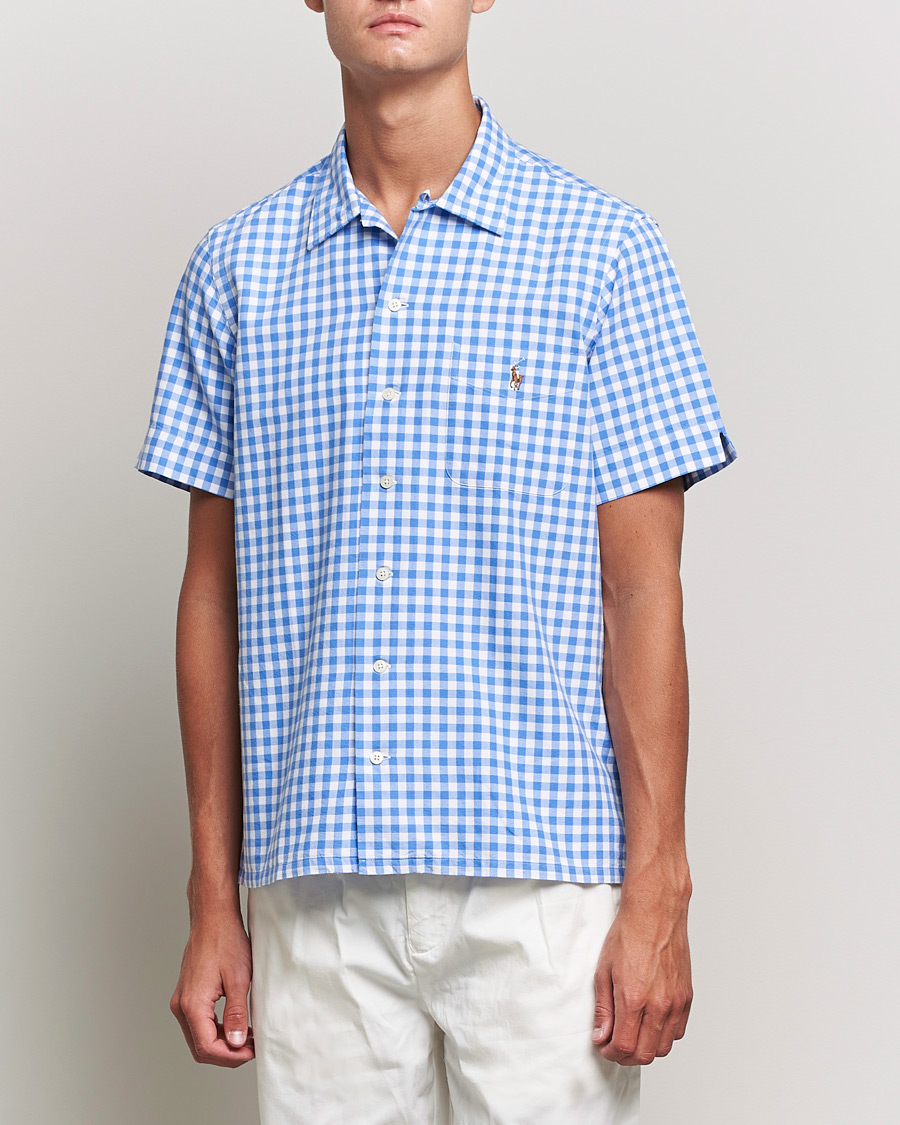 Herren |  | Polo Ralph Lauren | Short Sleeve Resort Collar Checked Shirt Blue/White