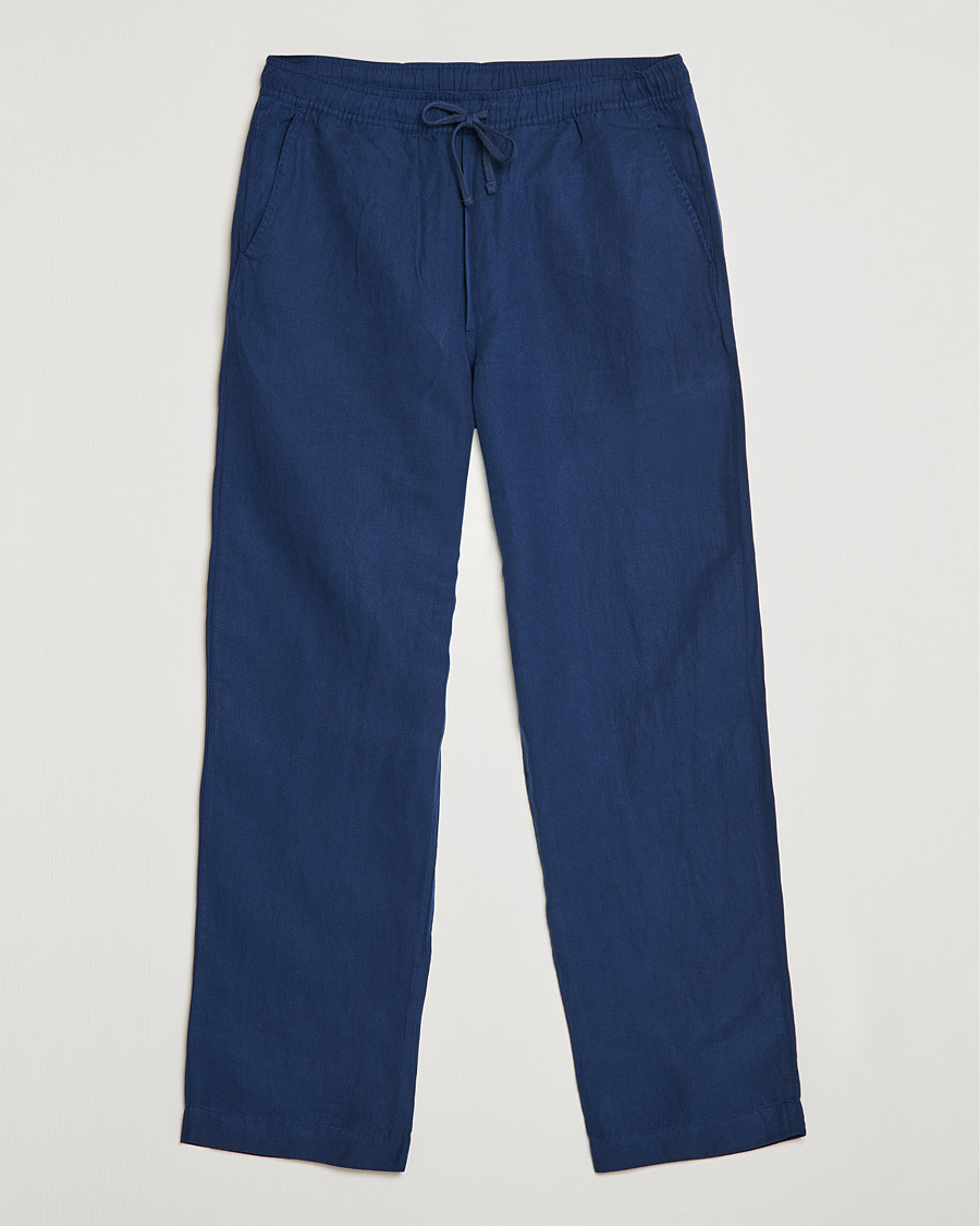 Herren | Hosen | Polo Ralph Lauren | Linen/Silk Drawstring Trousers Newport Navy