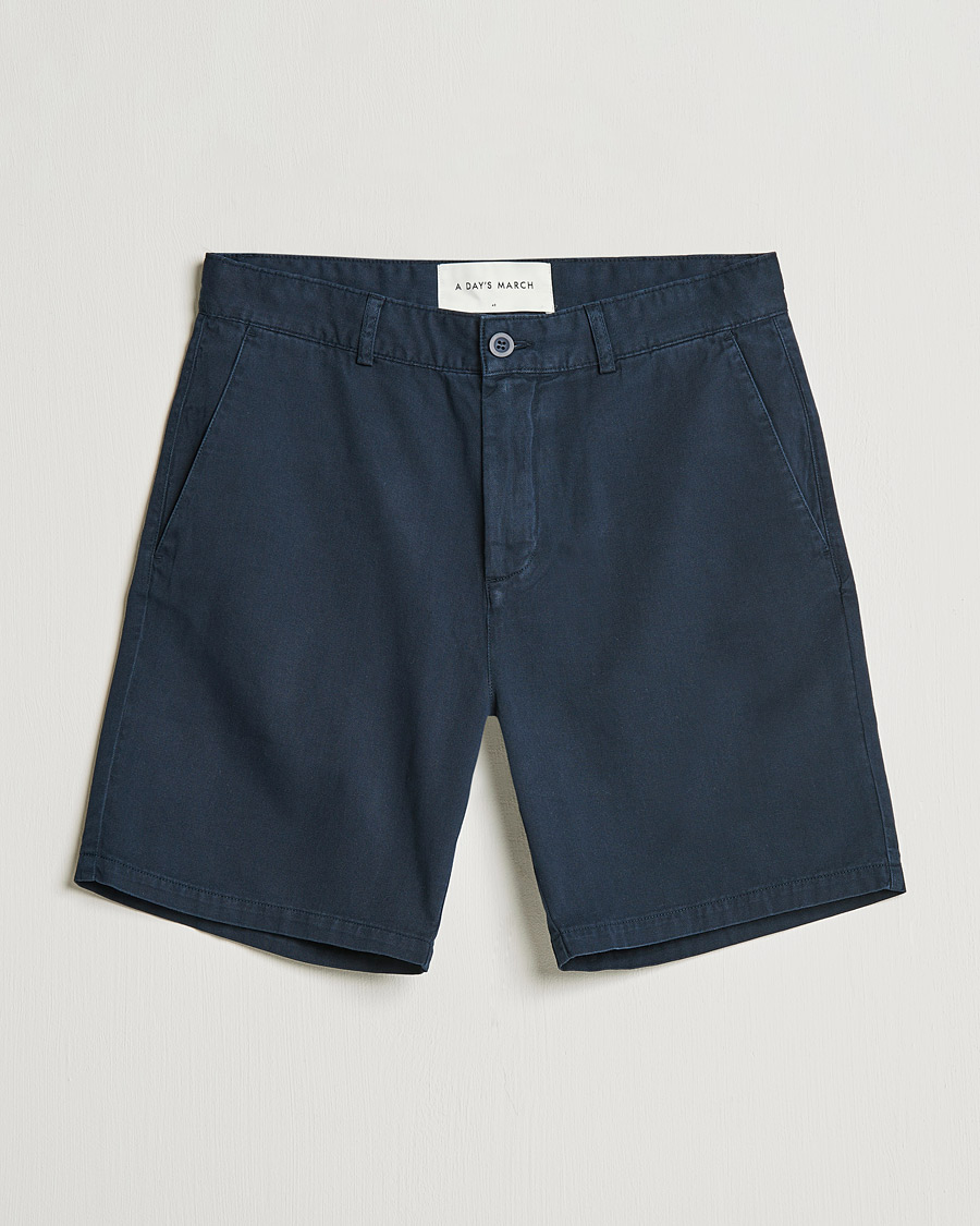 Herren | Shorts | A Day's March | Erie Cotton Chino Shorts Navy
