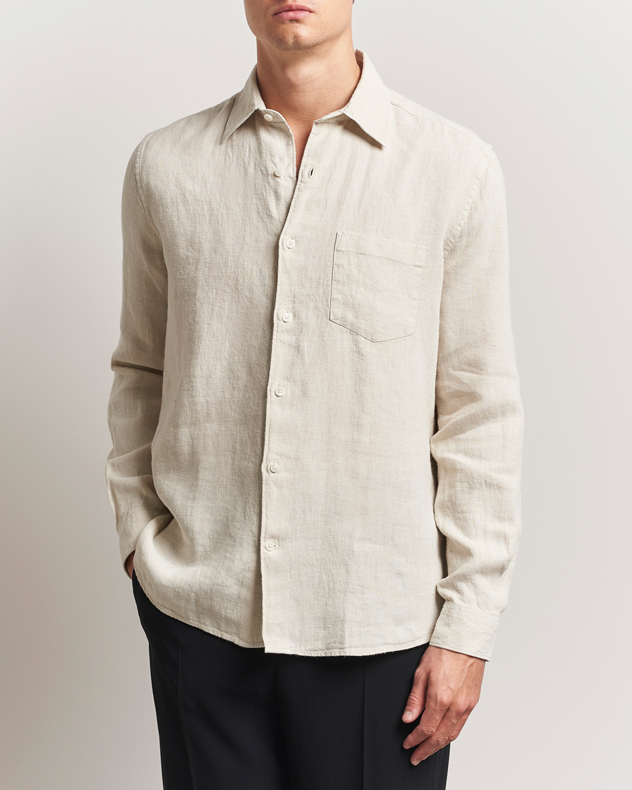 Herren | Hemden | A Day's March | Abu Linen Shirt Sand