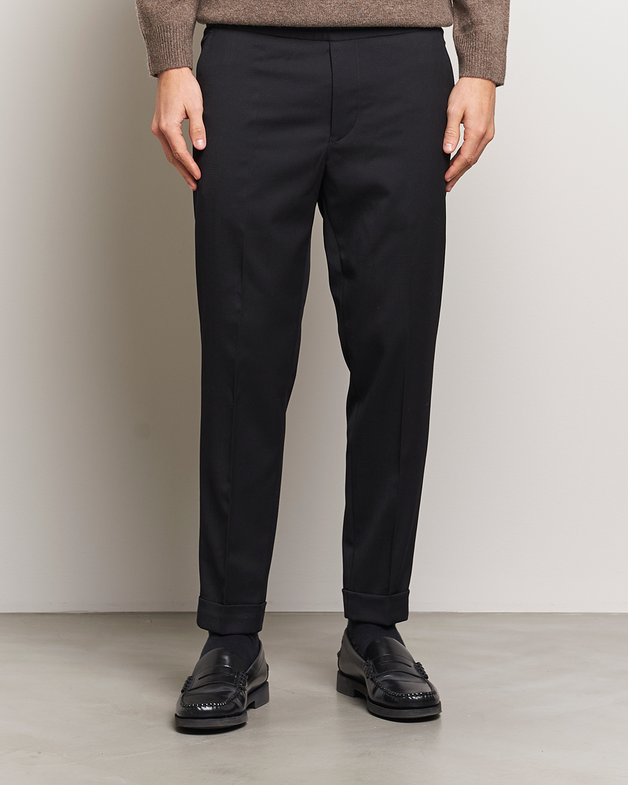 Herren | Drawstring-Hosen | Filippa K | Terry Cropped Trousers Black