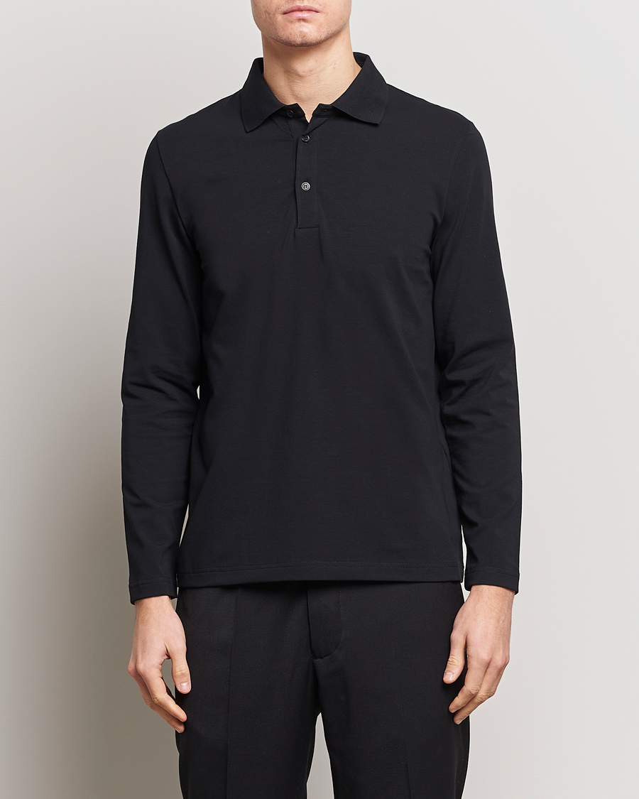 Herren | Filippa K | Filippa K | Luke Lycra Poloshirt Black