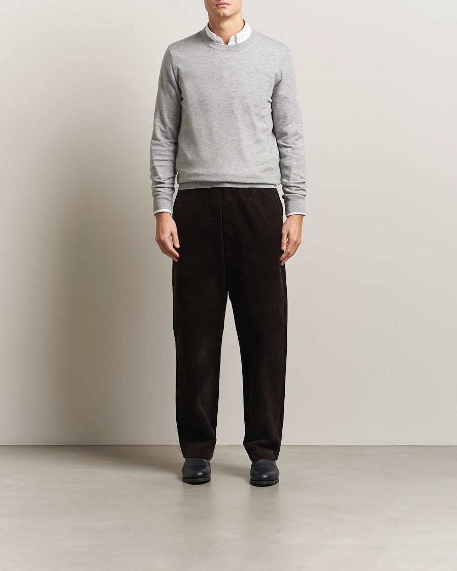 Herren | Pullover | Filippa K | Cotton Merino Basic Sweater Light Grey Melange